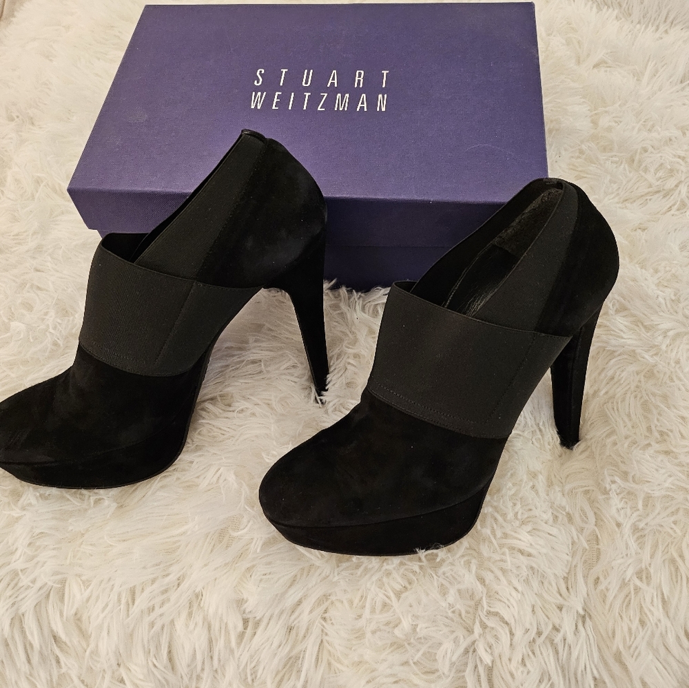 Stuart Weitzman Suede Platform Booties - image 1